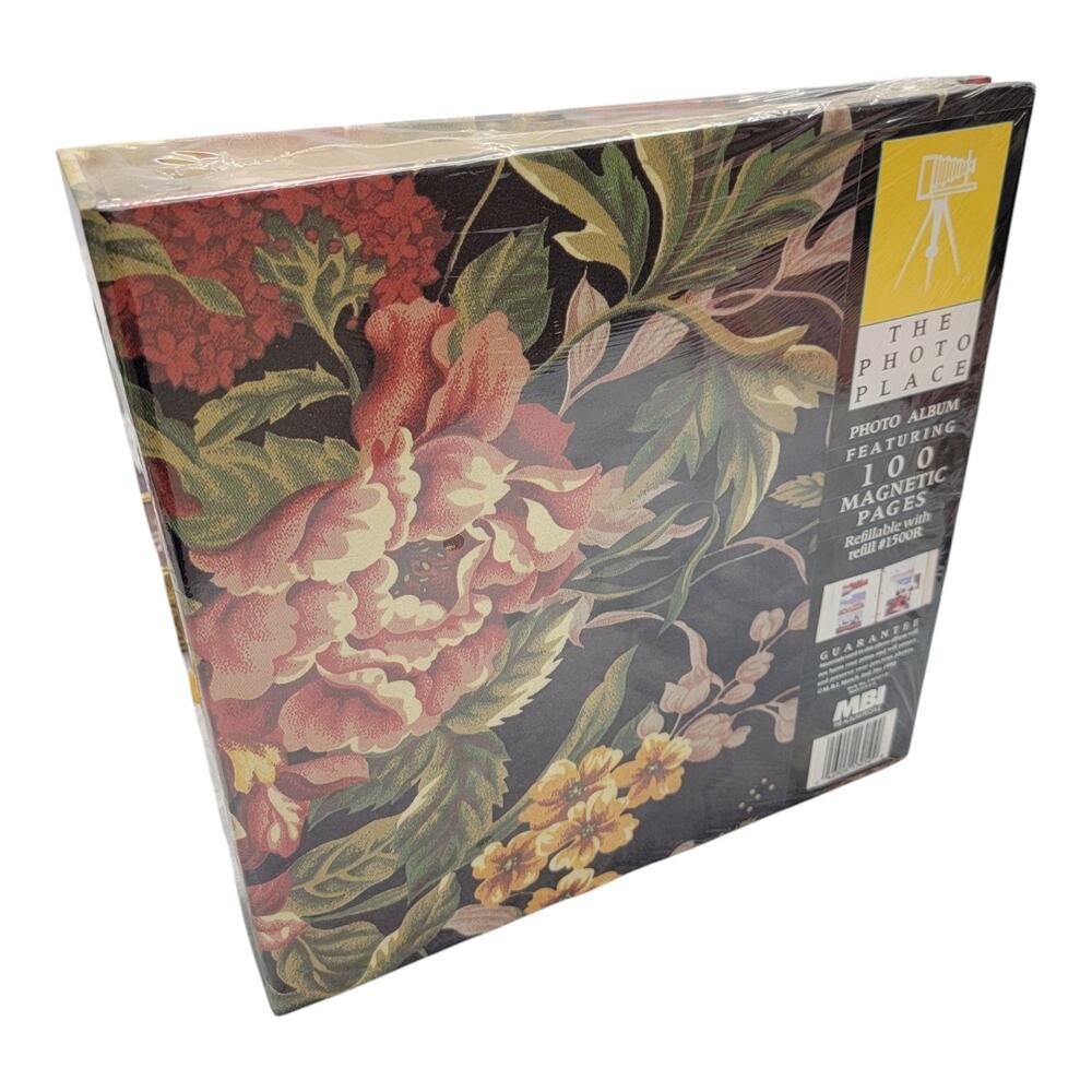 Vintage 1990 MBI Photo Album Magnetic 100 Pages Floral F3050SR USA New